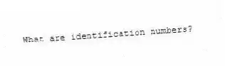 What are identification numbers?