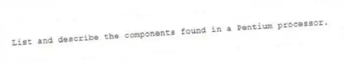 List and describe the components found in a Pentium processor.