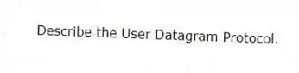 Describe the User Datagram Protocol.