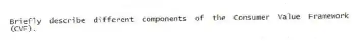Briefly describe different components of the Consumer Value Framework (CVF).