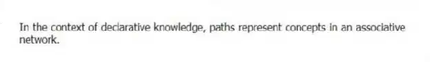 In the context of declarative knowledge, paths represent concepts in an associative network.
