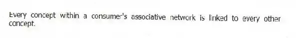 Every concept within a consumer's associative network is linked to every other concept.