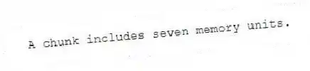 A chunk includes seven memory units.