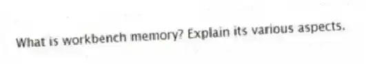 What is workbench memory? Explain its various aspects.