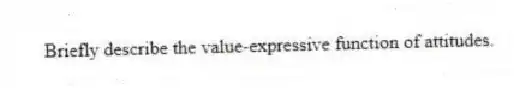 Briefly describe the value-expressive function of attitudes.