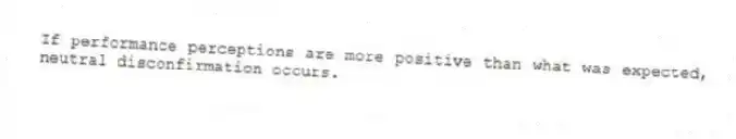 If performance perceptions are more positive than what was expected, neutral disconfirmation occurs.