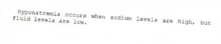 Hyponatremia occurs when sodium levels are high, but fluid levels are low.