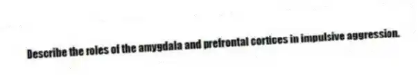 Describe the roles of the amygdala and prefrontal cortices in impulsive aggression.