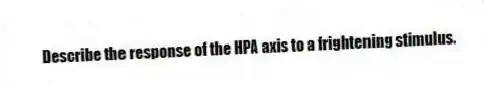  Describe the response of the HPA axis to a frightening stimulus.