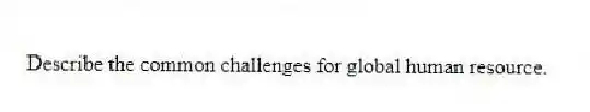 Describe the common challenges for global human resource.