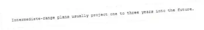 Intermediate-range plans usually project one to three years into the future.
