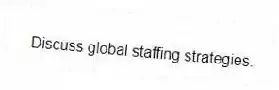 Discuss global staffing strategies.