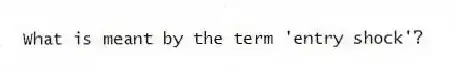 What is meant by the term 'entry shock'?