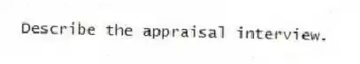 Describe the appraisal interview.