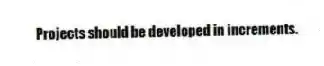  Projects should be developed in increments.