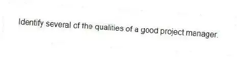 Identify several of the qualities of a good project manager.