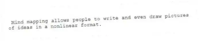 Mind mapping allows people to write and even draw pictures of ideas in a nonlinear format.