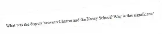 What was the dispute between Charcot and the Nancy School? Why is this significant?