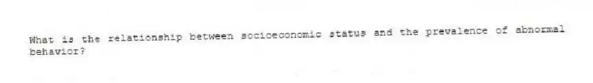 What is the relationship between socioeconomic status and the prevalence of abnormal behavior?