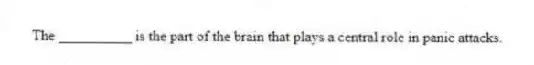 The __________ is the part of the brain that plays a central role in panic attacks.