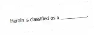 Heroin is classified as a __________.