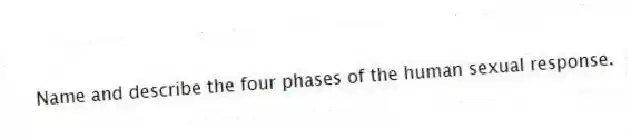 Name and describe the four phases of the human sexual response.