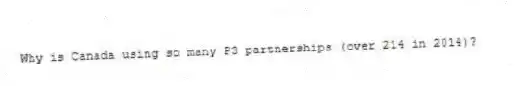 Why is Canada using so many P3 partnerships (over 214 in 2014)?