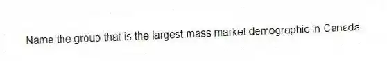 Name the group that is the largest mass market demographic in Canada.