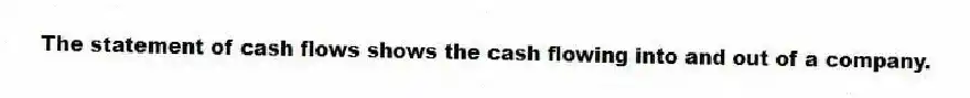 The statement of cash flows shows the cash flowing into and out of a company.