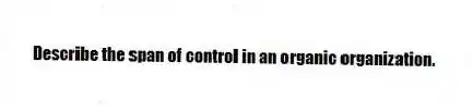 Describe the span of control in an organic organization.