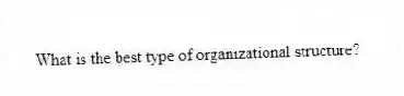 What is the best type of organizational structure?