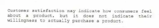 Customer satisfaction may indicate how consumers feel about a product, but it does not indicate their willingness to actually purchase a product.
