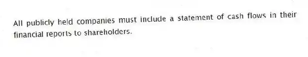 All publicly held companies must include a statement of cash flows in their financial reports to shareholders.