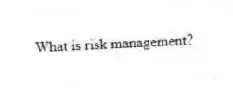 What is risk management?