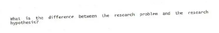 What is the difference between the research problem and the research hypothesis?