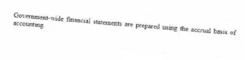 Government-wide financial statements are prepared using the accrual basis of accounting.