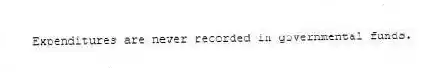 Expenditures are never recorded in governmental funds.
