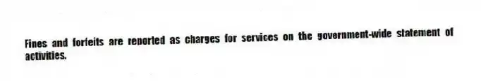 Fines and forfeits are reported as charges for services on the government-wide statement of activities.