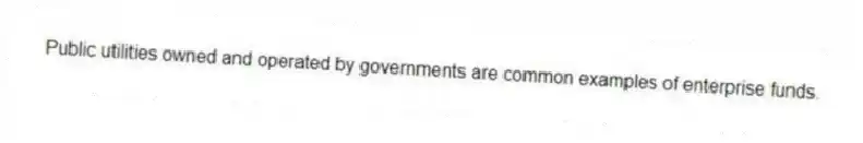 Public utilities owned and operated by governments are common examples of enterprise funds.