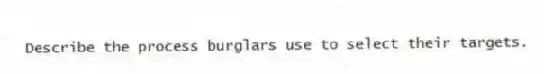 Describe the process burglars use to select their targets.