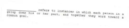 ________________ refers to instances in which each person in a group does his or her part, and together they work toward a common goal.