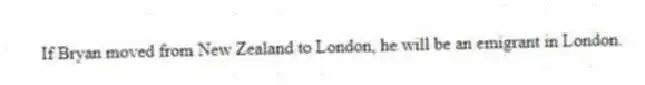 If Bryan moved from New Zealand to London, he will be an emigrant in London.