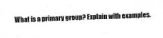 What is a primary group? Explain with examples.