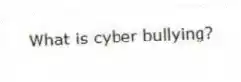 What is cyber bullying?