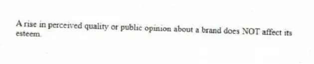 A rise in perceived quality or public opinion about a brand does NOT affect its esteem.