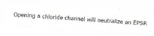 Opening a chloride channel will neutralize an EPSP.