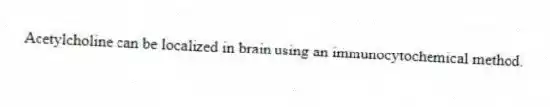 Acetylcholine can be localized in brain using an immunocytochemical method.