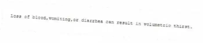 Loss of blood,vomiting,or diarrhea can result in volumetric thirst.