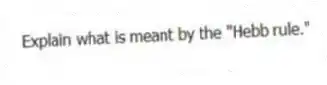 Explain what is meant by the "Hebb rule."