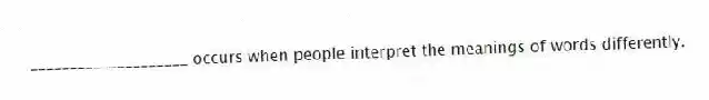 ____________________ occurs when people interpret the meanings of words differently.